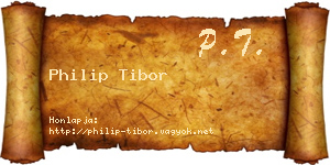 Philip Tibor névjegykártya